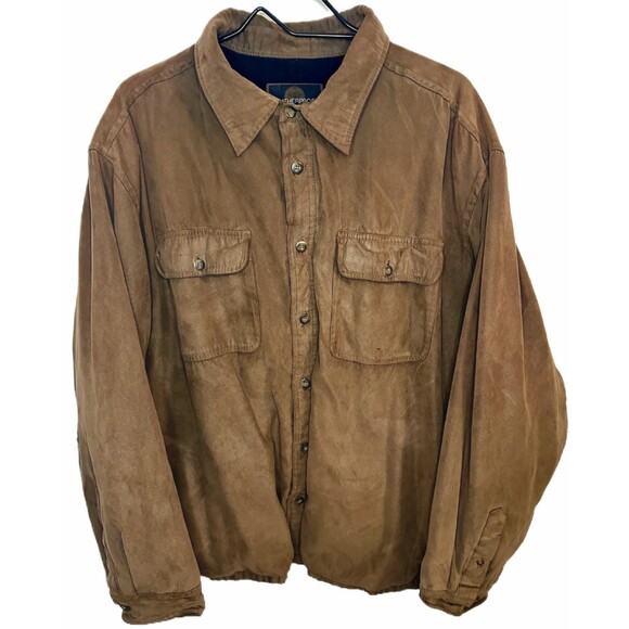 Weatherproof Garment Co. Harrington Bomber Jacket Men's Suede Brown Size XXL - Picture 1 of 9